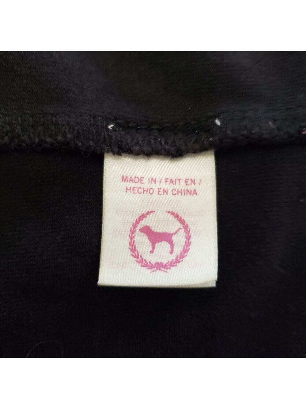 PINK Victoria’s Secret Y2K Bodycon Dress Black Zip Front Cotton Stretch L - Picture 9 of 15